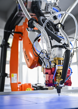 Stasiun Kerja Dispensing Robotik Presisi untuk Silikon Foam Dua Komponen